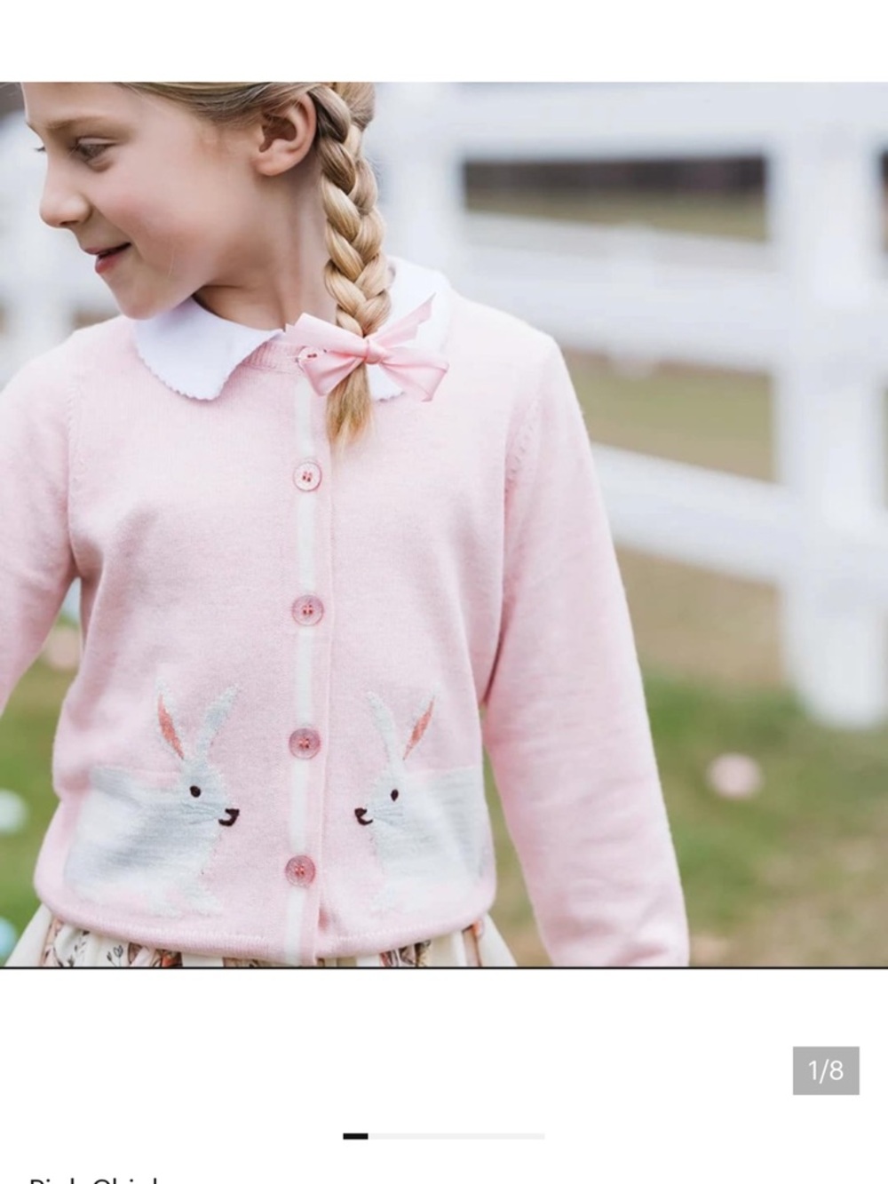 Pink Chicken Light Pink Maude Rabbit Sweater, size 6Y